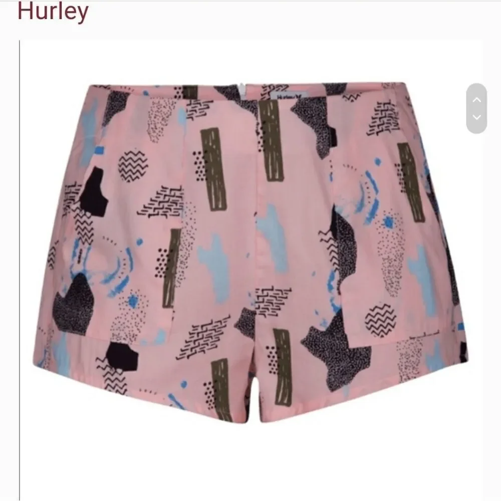 HURLEY Free Set Print Pink Shorts Small